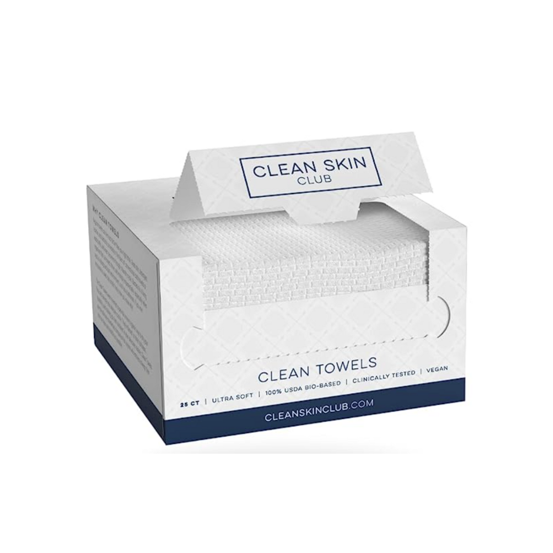 Clean Skin Club Clean Towels | Biodegradable Face Towel - 25 count